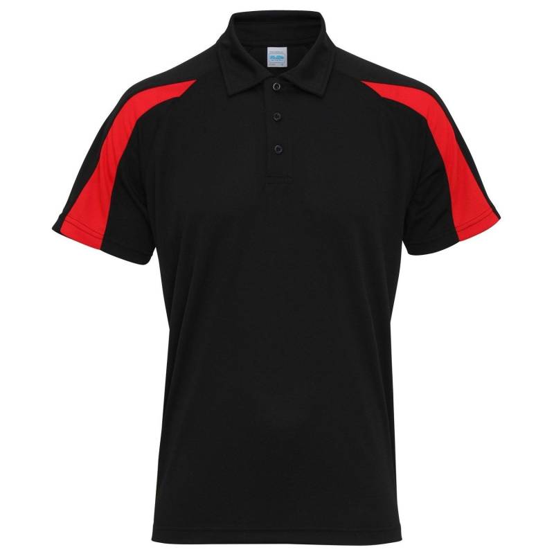 Just Cool Kurzarm Polo Shirt Mit Kontrast Panel Herren Schwarz L von AWDis