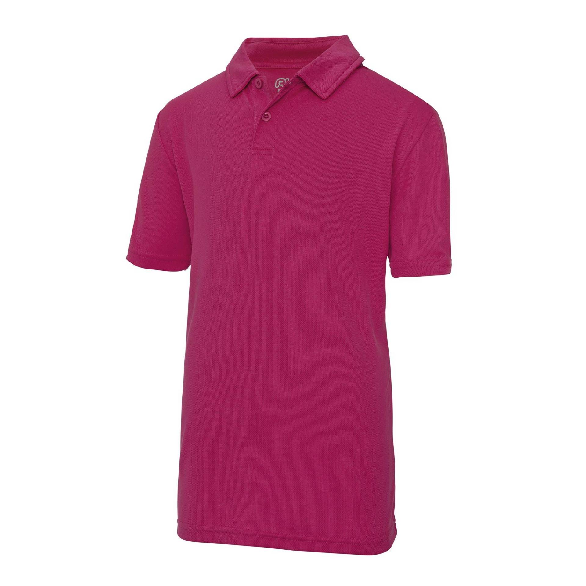 Just Cool Sport Polo Shirt Mädchen Pink 128 von AWDis