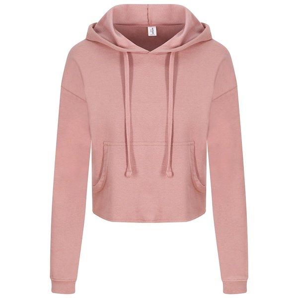 Just Hoods Girlie Cropkapuzenpullover Damen Pink XL von AWDis