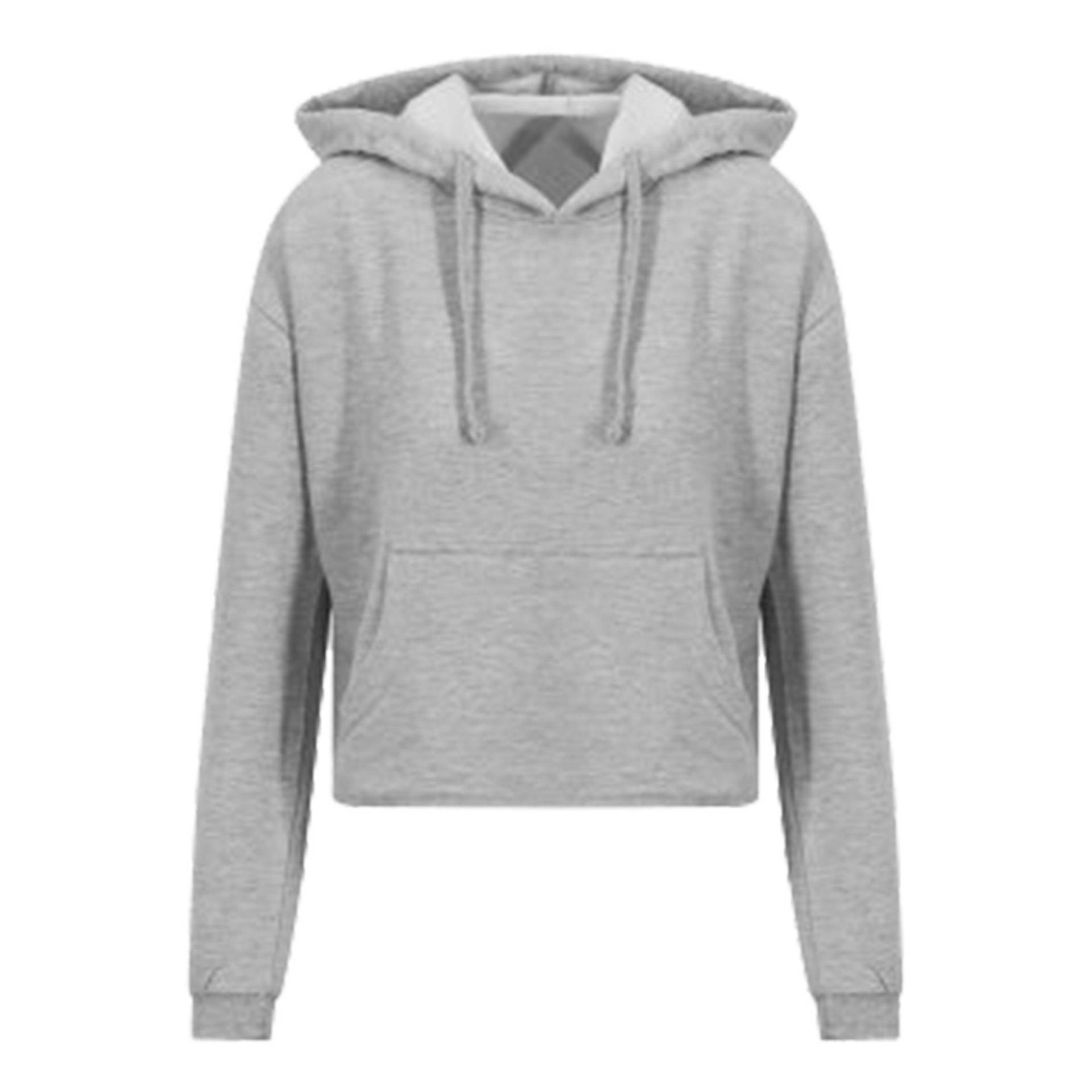 Just Hoods Girlie Cropkapuzenpullover Damen Grau XL von AWDis