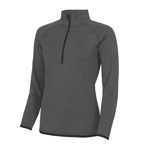 Kühlen Sie Einfach Half Zip Sweatshirt Damen Charcoal Black XL von AWDis