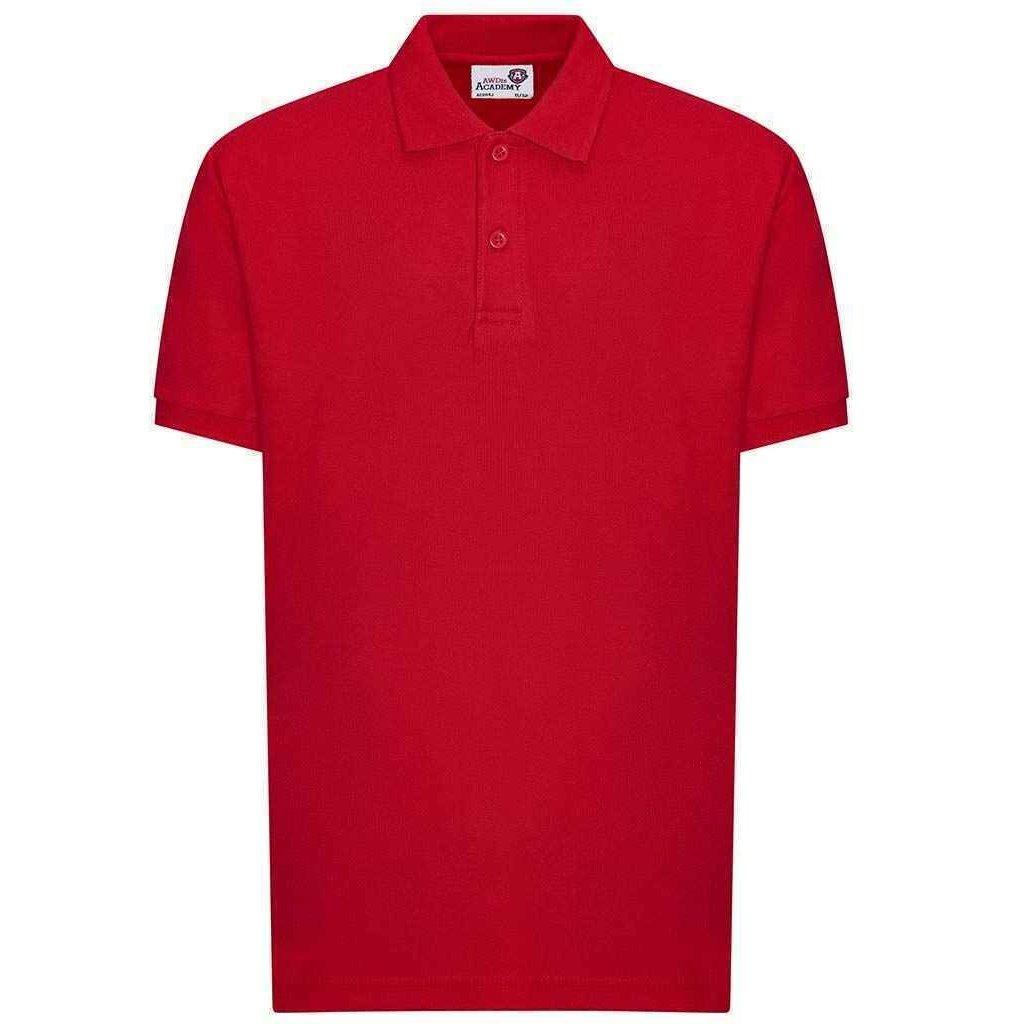 Academy Poloshirt Mädchen Rot Bunt 146/152 von AWDis