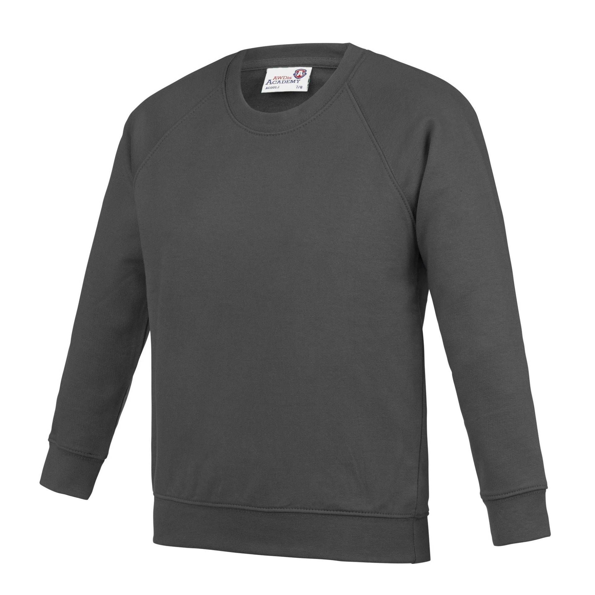 Academy Raglan Pullover Jungen Charcoal Black 104 von AWDis