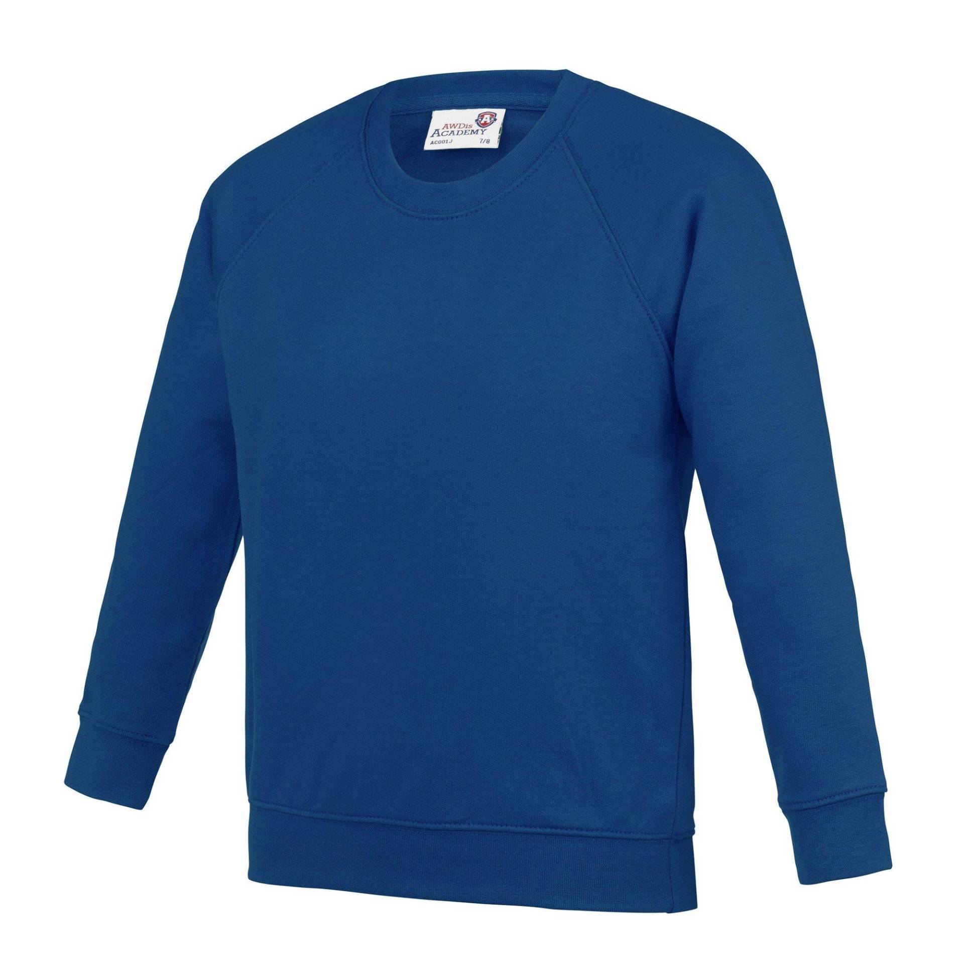 Academy Raglan Pullover Jungen Königsblau 140 von AWDis