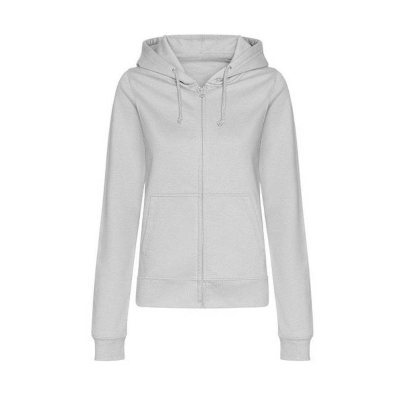 College Hoodie Mit Durchgehendem Reißverschluss Damen Grau XXL von AWDis