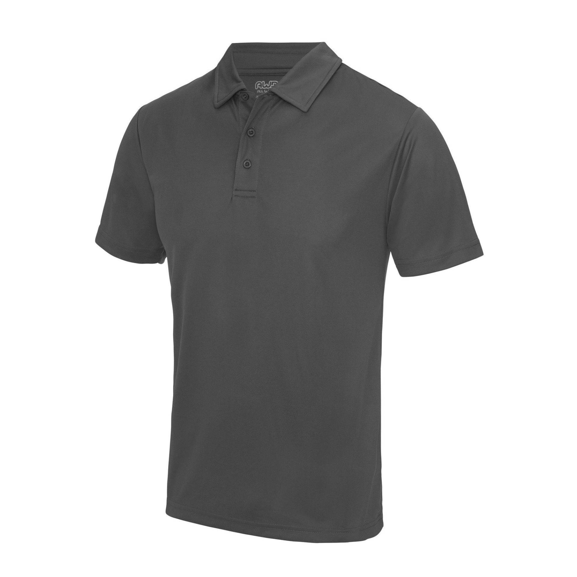 Just Cool Poloshirt Sports Herren Charcoal Black S von AWDis