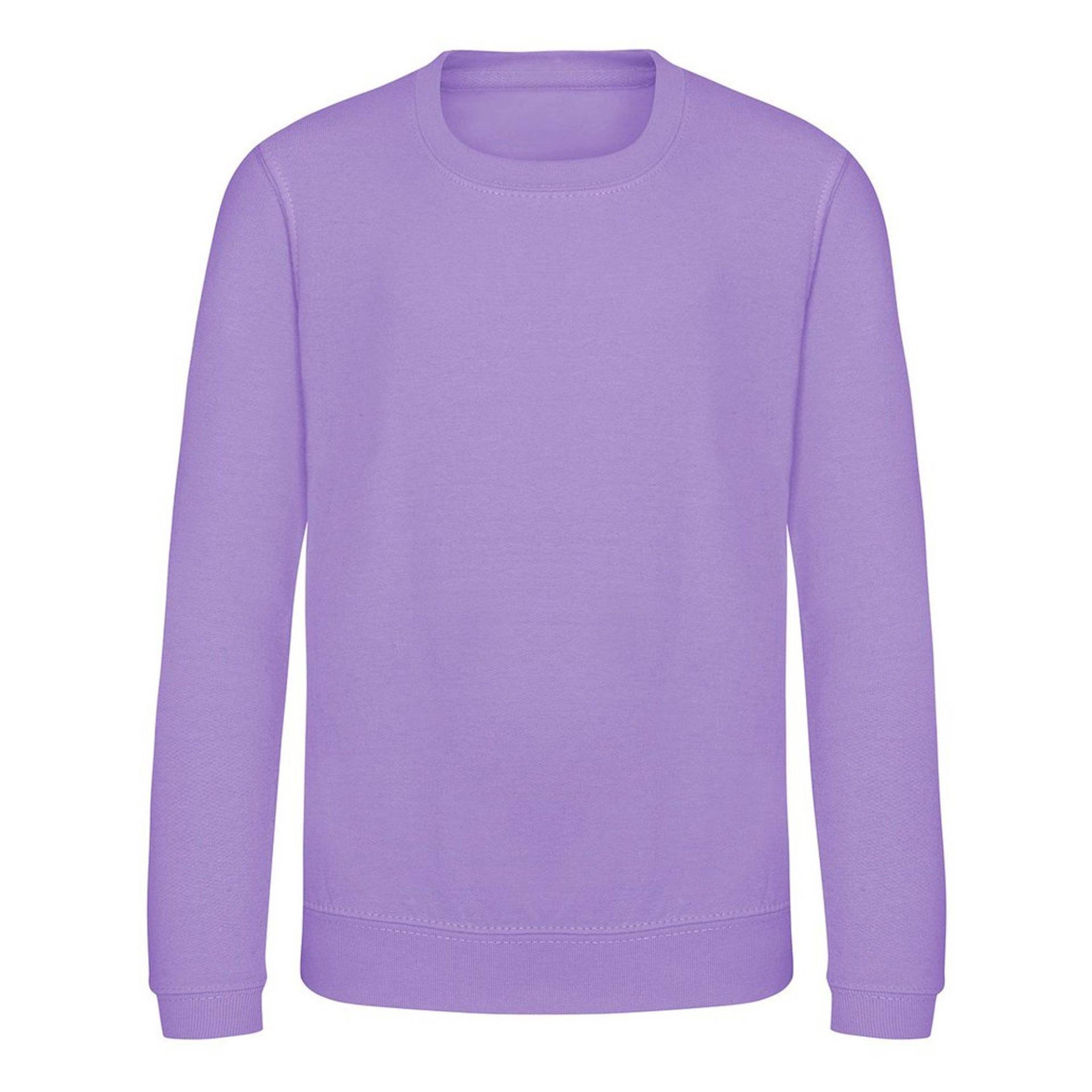 Just Hoods Pullover Sweatshirt, Unifarben Mädchen Horizon Blue 116 von AWDis