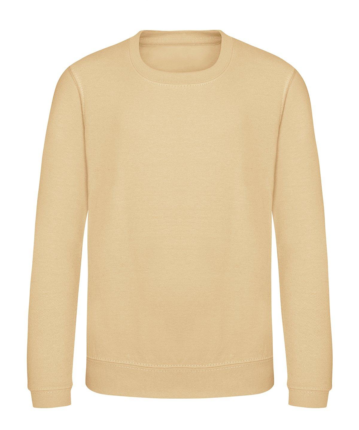 Just Hoods Pullover Sweatshirt, Unifarben Mädchen Sand 128 von AWDis