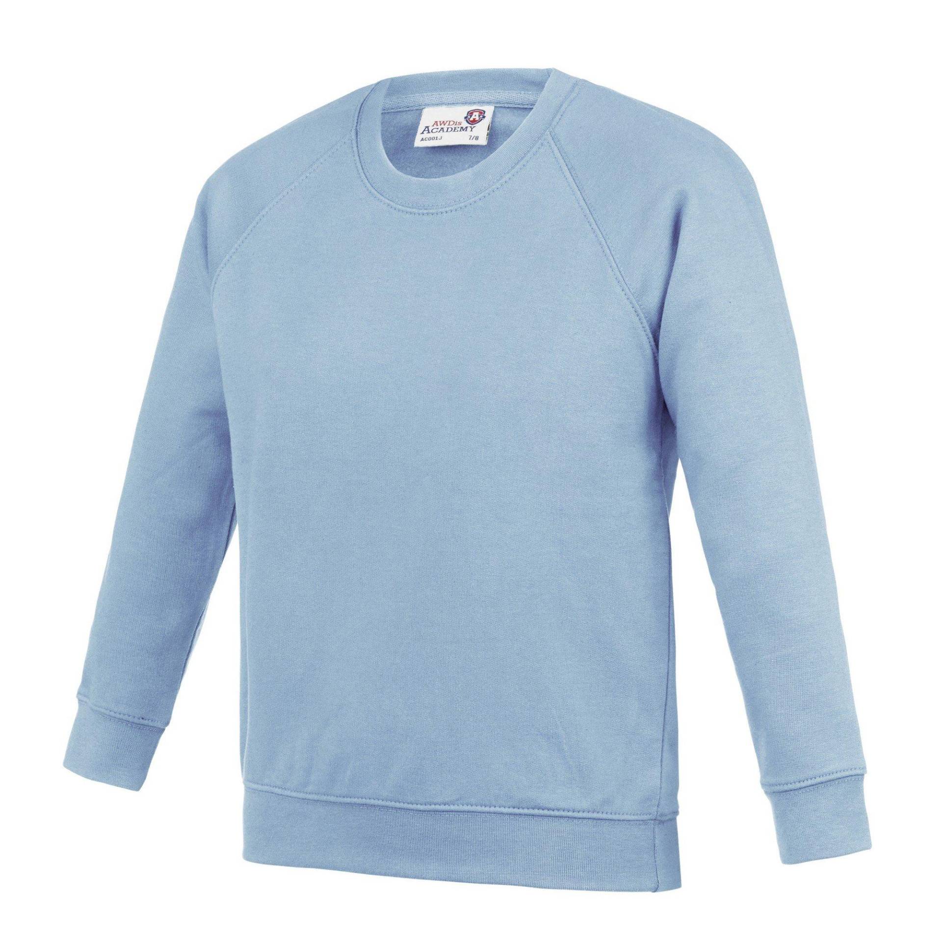 Academy Pullover Mit Rundhalsausschnitt (2er Pack) Jungen Himmelblau 116 von AWDis