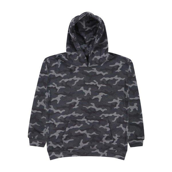 Kapuzenpullover Camo Jungen Schwarz 116 von AWDis