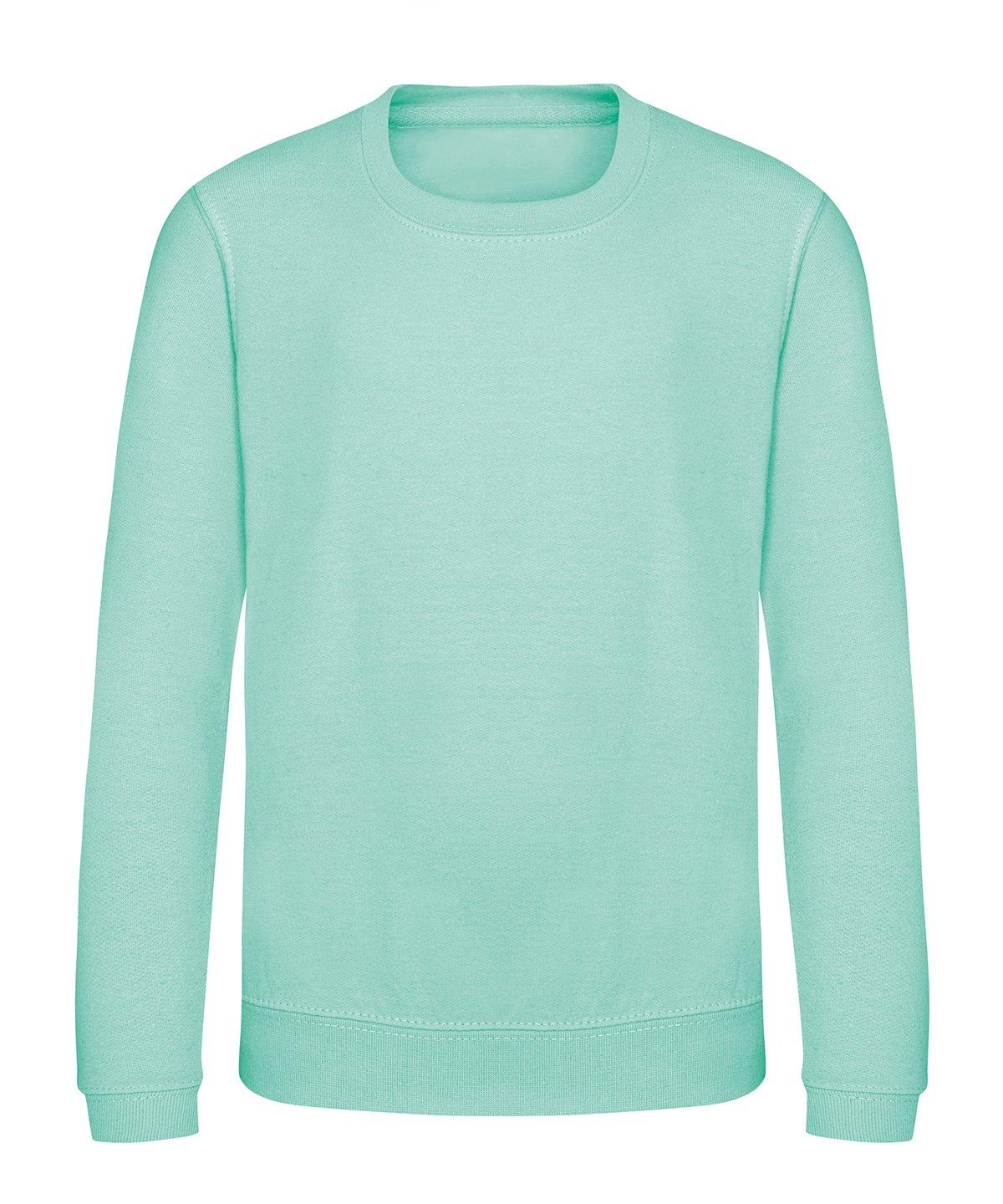 Just Hoods Pullover Sweatshirt, Unifarben Mädchen Mint 128 von AWDis