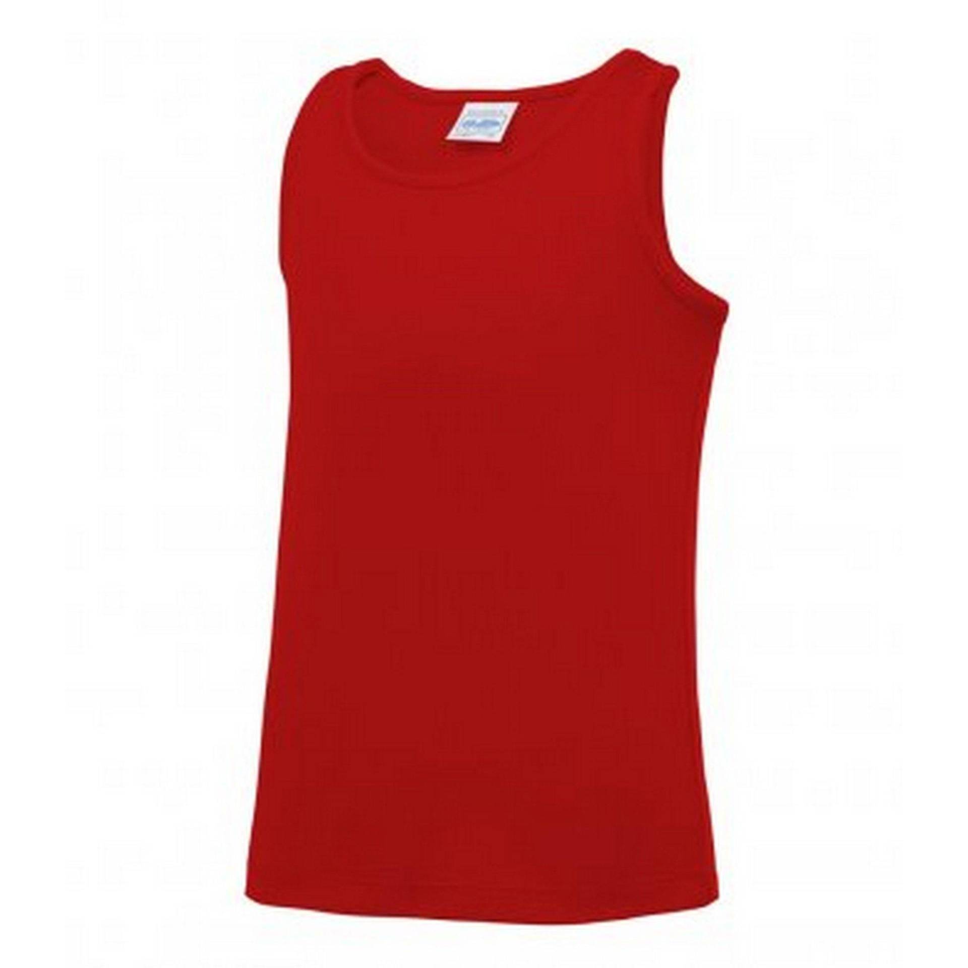 Just Cool Tank Top Jungen Rot Bunt 128 von AWDis