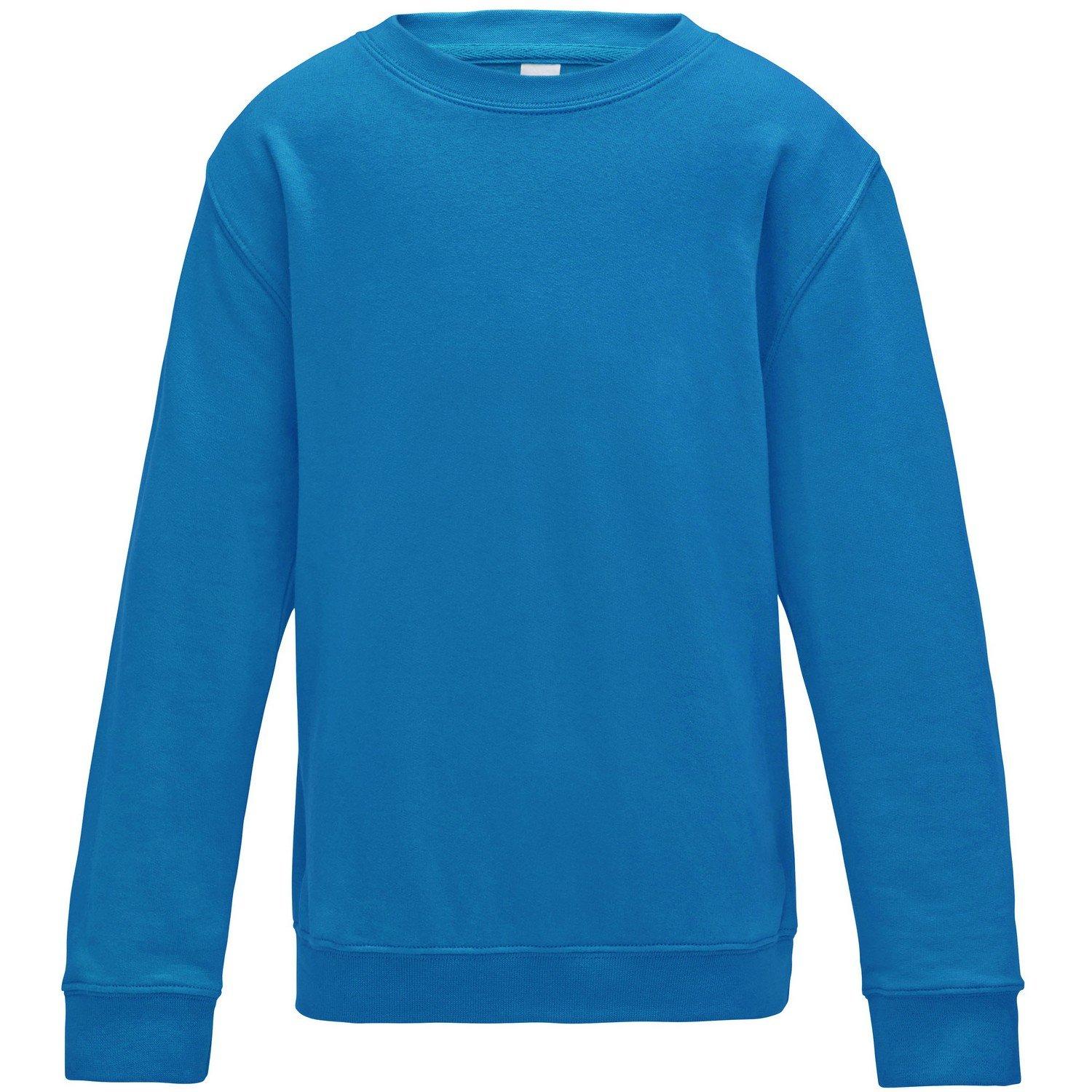 Just Hoods Plain Pullover Mit Rundhalsausschnitt Jungen Blau 146 von AWDis