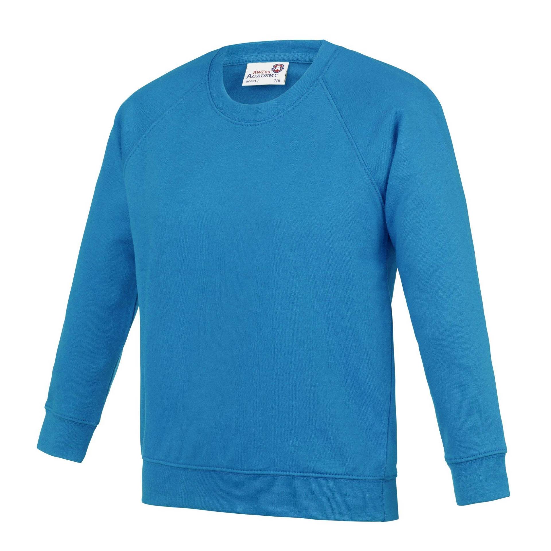 Academy Raglan Pullover Jungen Blau 152 von AWDis