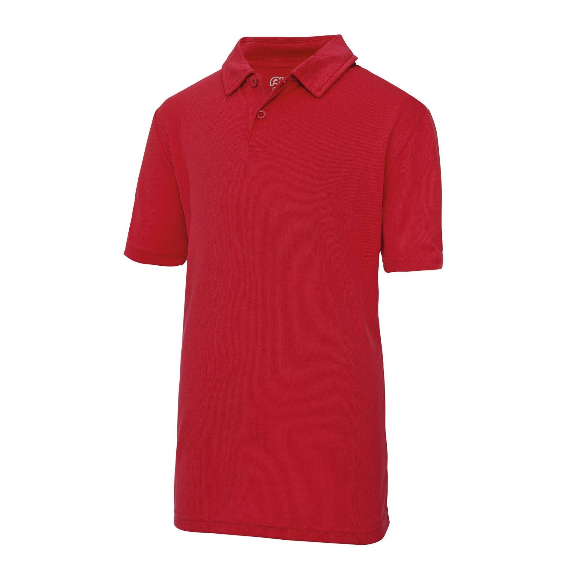 Just Cool Sport Polo Shirt Mädchen Rot Bunt 158 von AWDis
