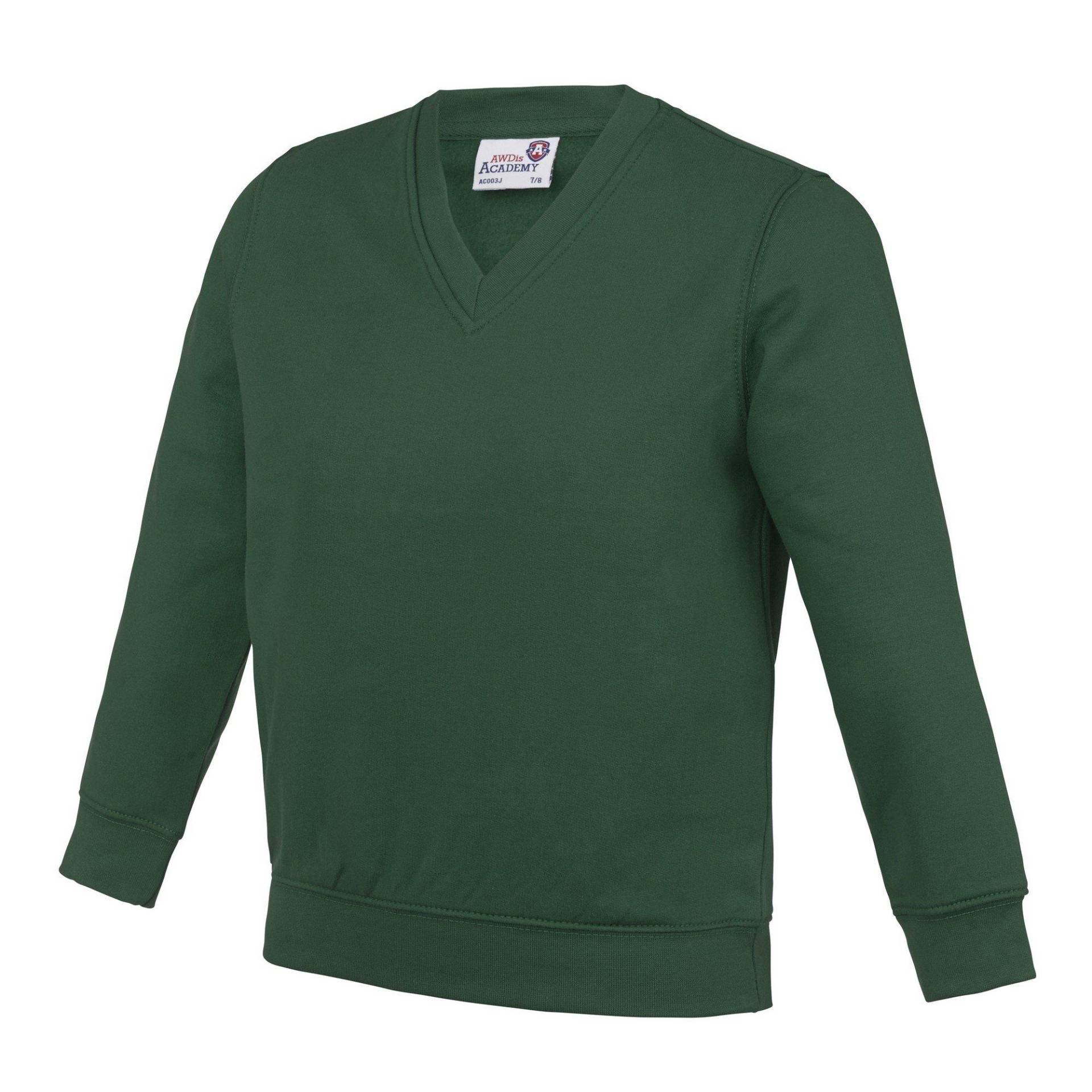Academy Pullover Mit V-ausschnitt (2er Pack) Jungen Grün 164 von AWDis