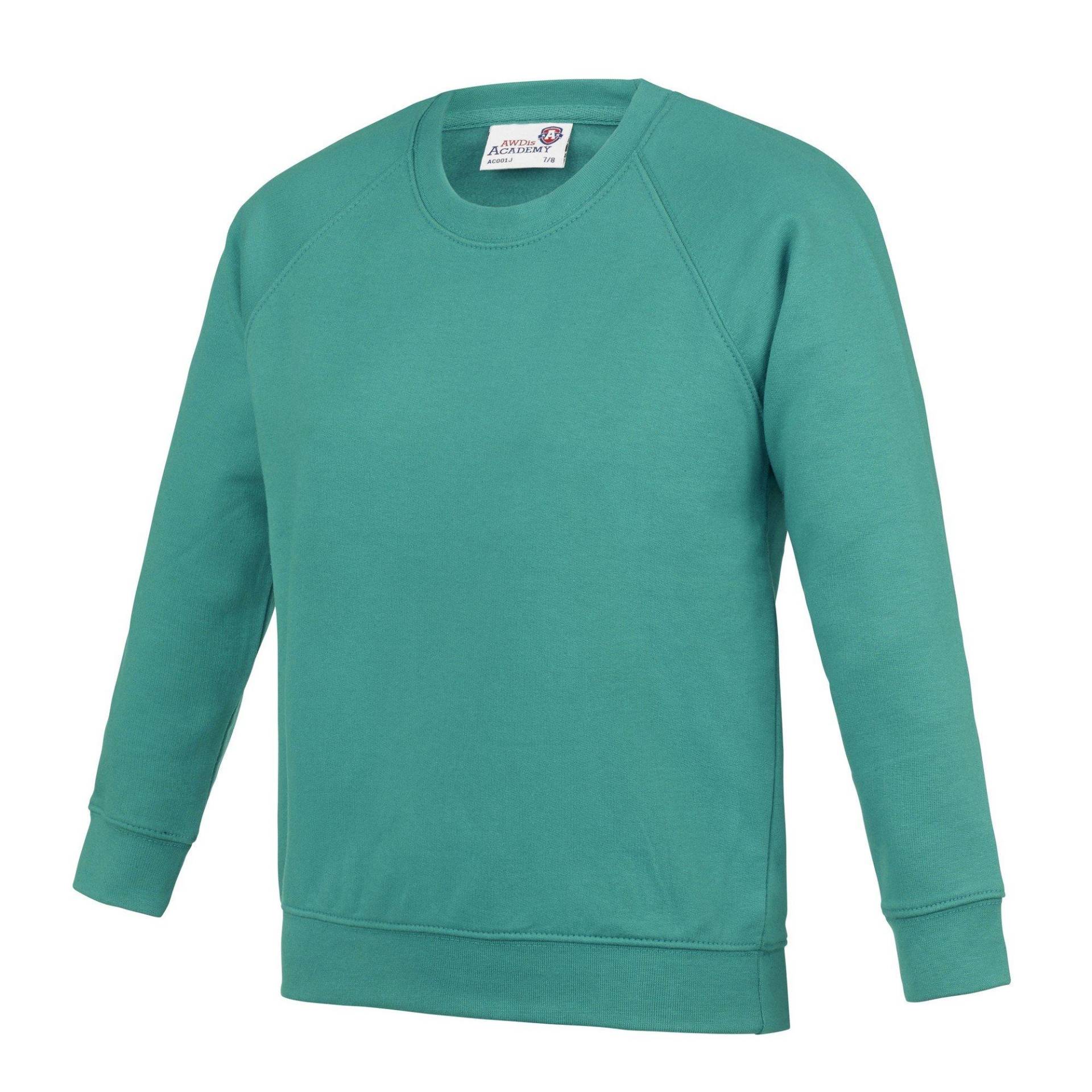 Academy Raglan Pullover Jungen Smaragdgrün 164 von AWDis