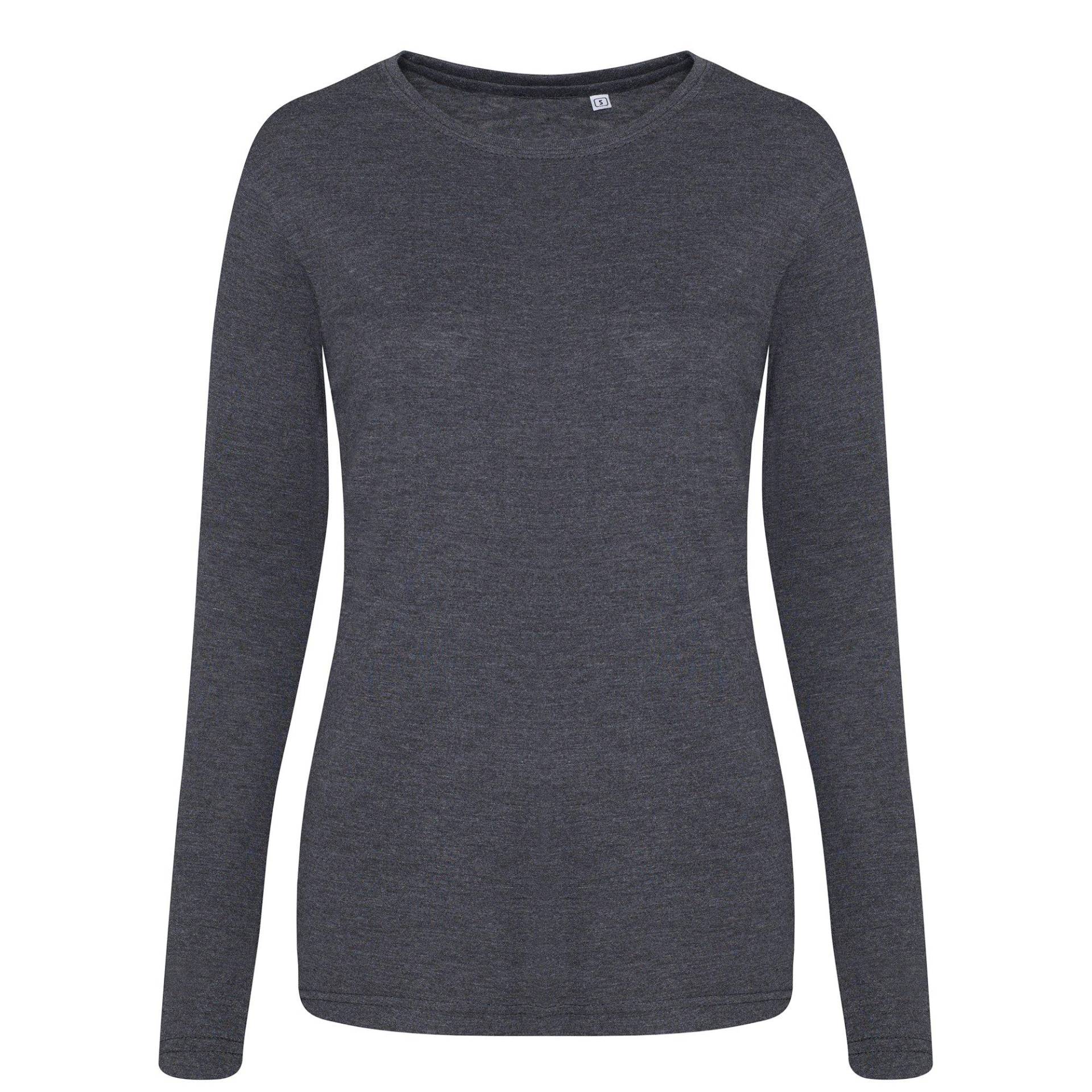 T-shirt, Langärmlig Damen Charcoal Black L von AWDis