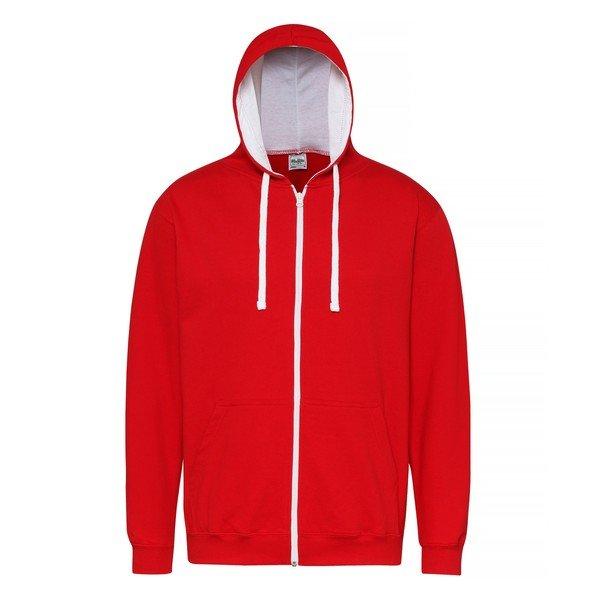 Sweater Jacke Mit Kapuze Herren Rot Bunt L von AWDis