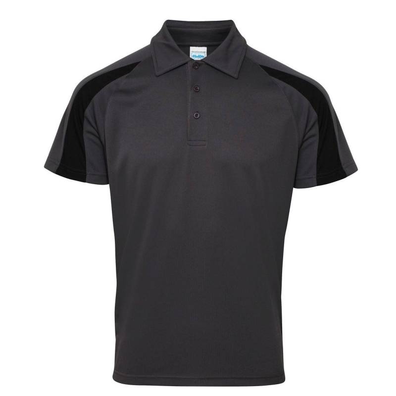Just Cool Kurzarm Polo Shirt Mit Kontrast Panel Herren Charcoal Black M von AWDis