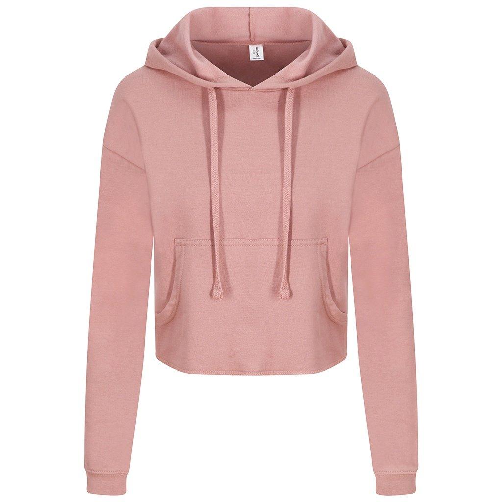 Just Hoods Girlie Cropkapuzenpullover Damen Pink S von AWDis