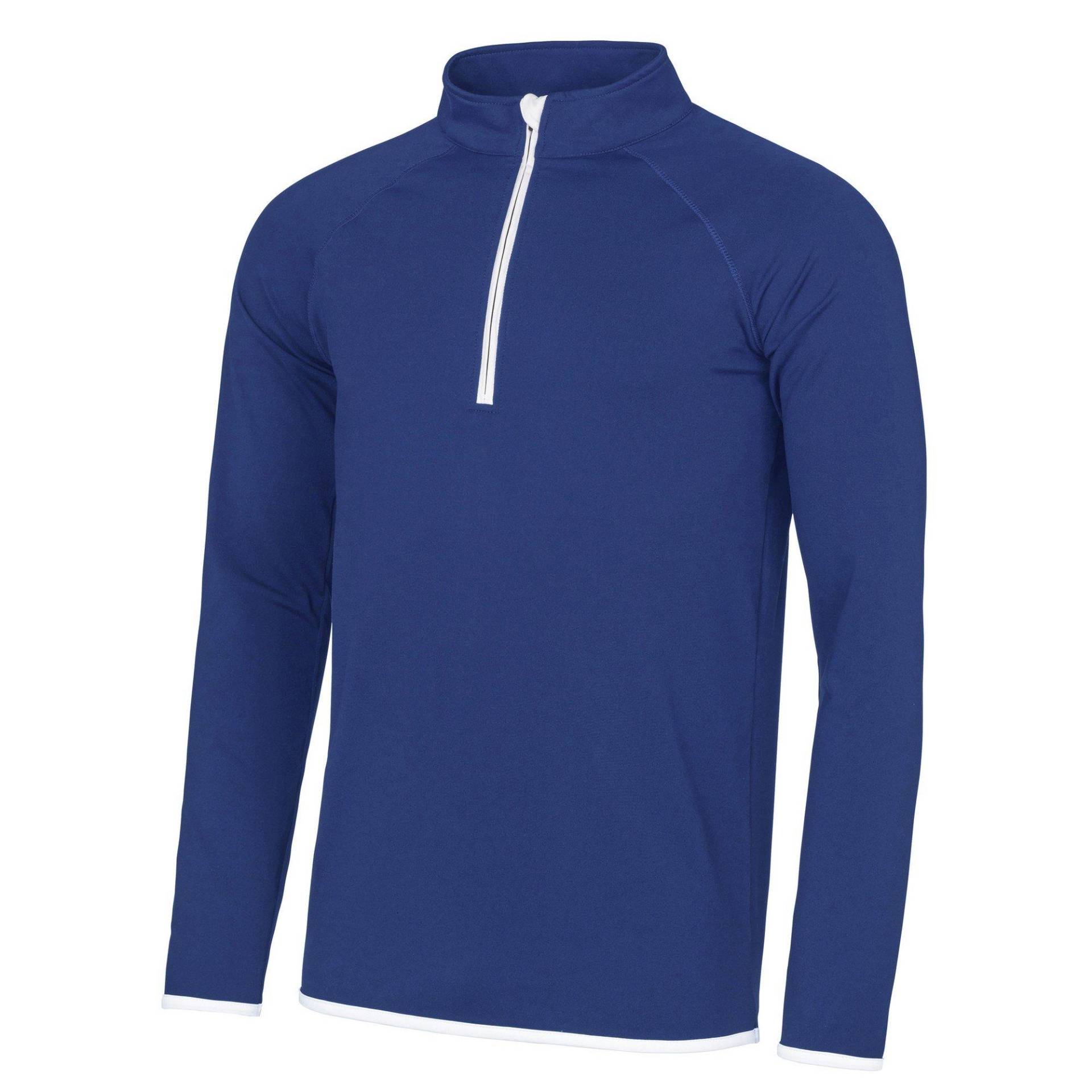 Just Cool Sweatshirt Mit Reißverschluss Bis Zur Brust Herren Blau S von AWDis