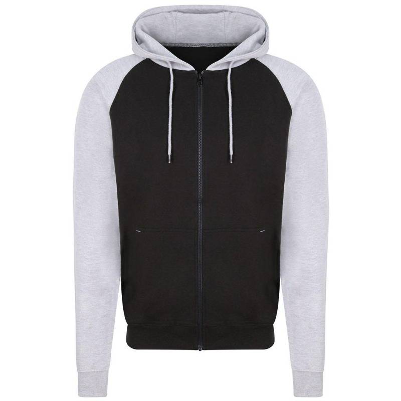 Just Hoods Baseball Zoodie Herren Schwarz S von AWDis