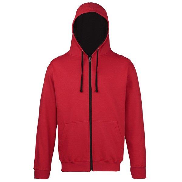 Sweater Jacke Mit Kapuze Herren Rot Bunt XL von AWDis