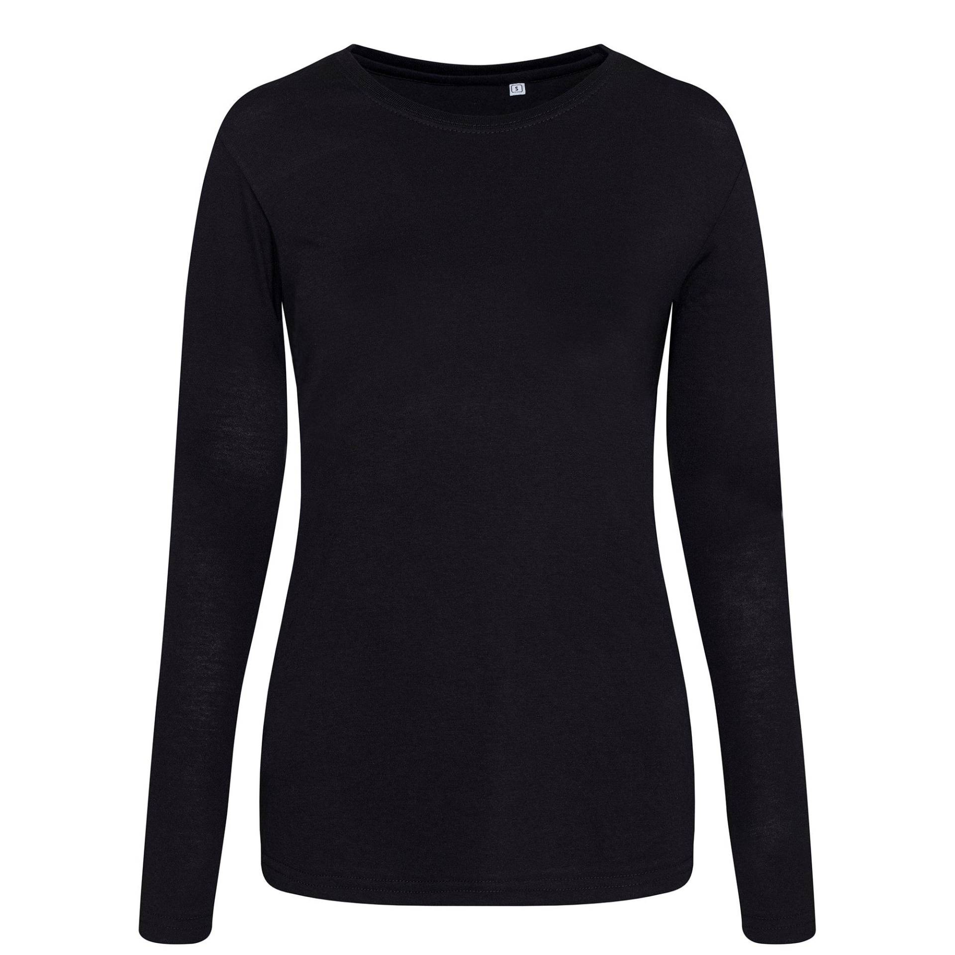 T-shirt, Langärmlig Damen Schwarz XS von AWDis