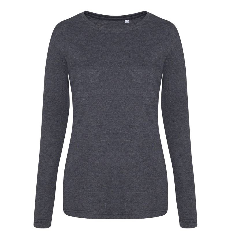 T-shirt, Langärmlig Damen Charcoal Black XS von AWDis