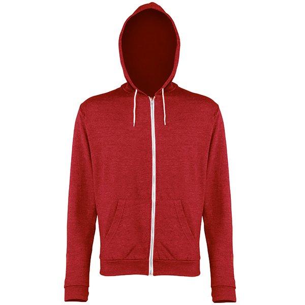 Heather Zoodie Kapuzenjacke Herren Rot Bunt XS von AWDis