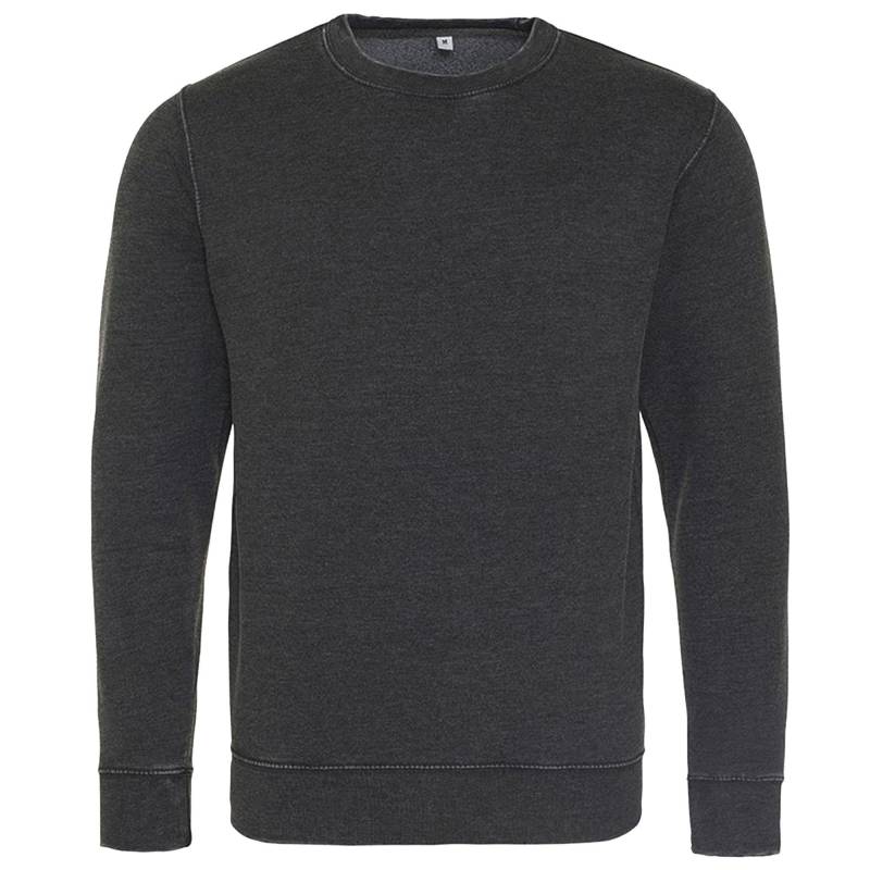 Washed Optik Pullover Herren Schwarz XS von AWDis