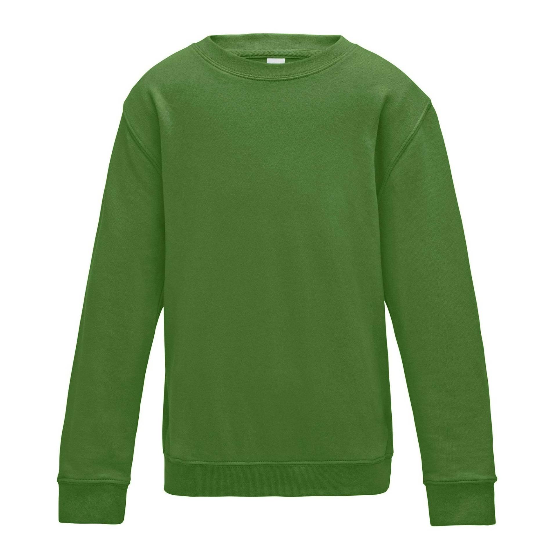 Nur Hauben Plain Sweatshirt Mit Rundhalsausschnitt Mädchen Grün 116 von AWDis