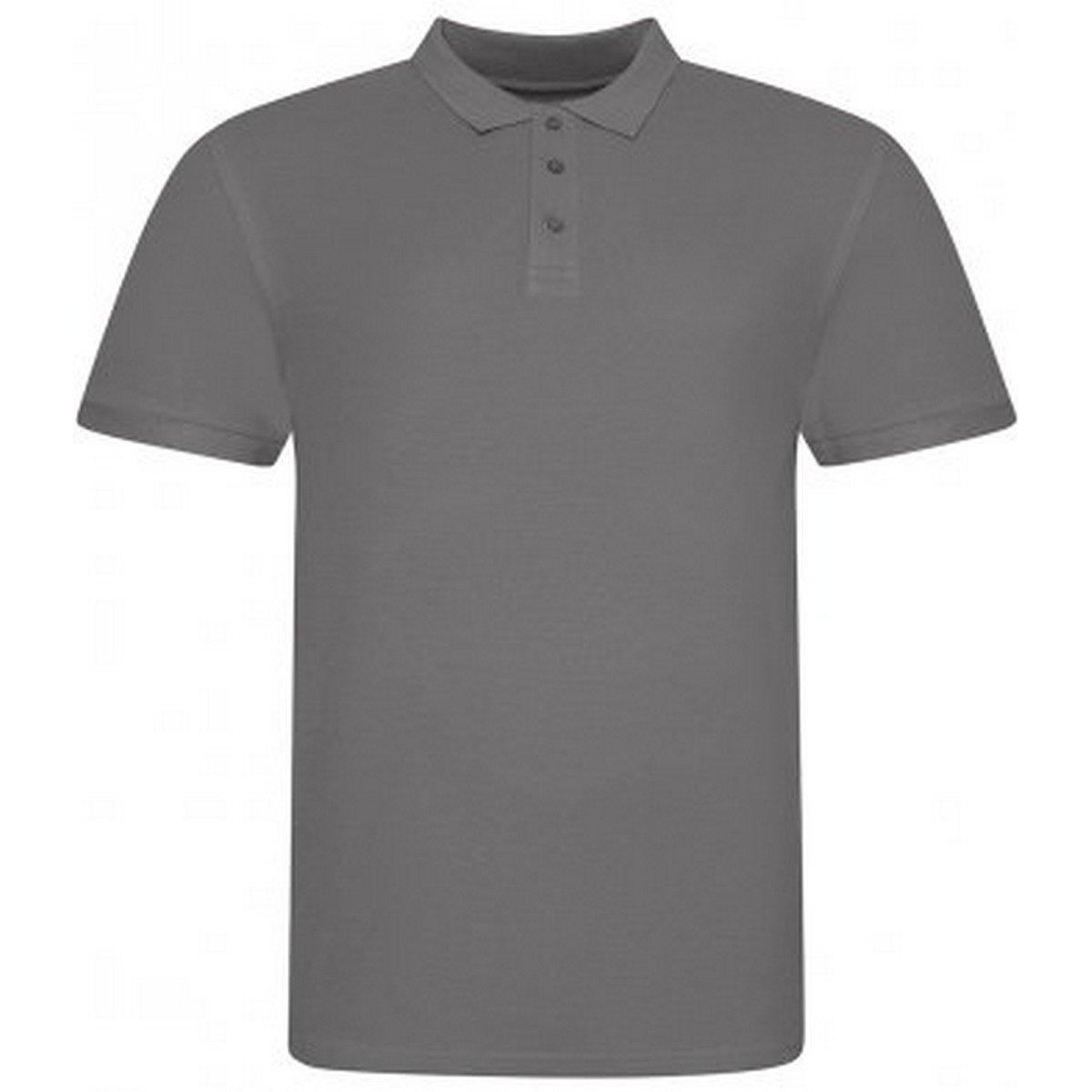 Pique Poloshirt Herren Grau L von AWDis