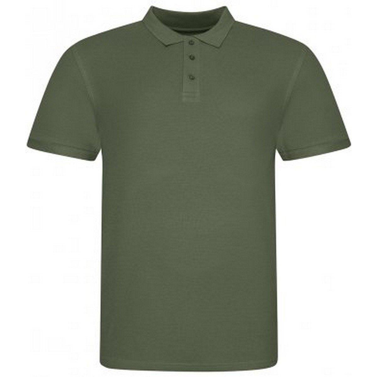 Polo Shirt Pique Herren Militärgrün L von AWDis