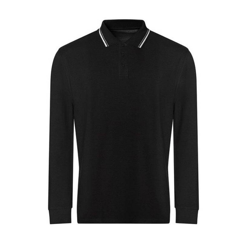 Poloshirt Langärmlig Herren Schwarz L von AWDis