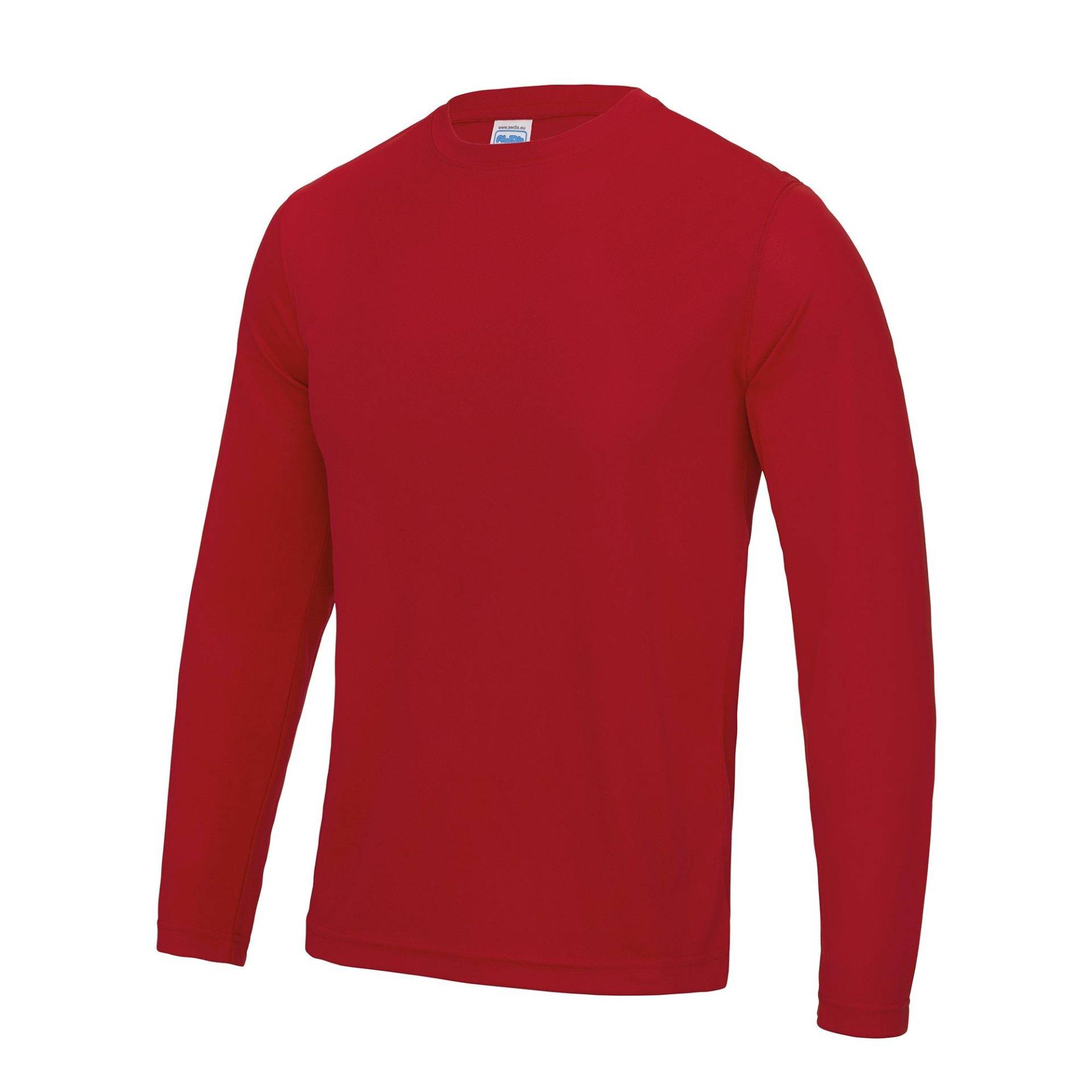 Supercool Performance Langarm Plain T-shirt Herren Rot Bunt L von AWDis