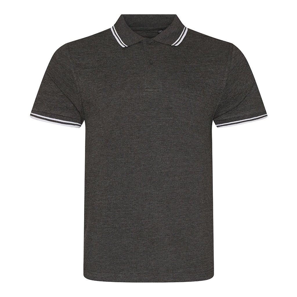 Stretch Tipped Pique Polo Shirt Herren Charcoal Black S von AWDis