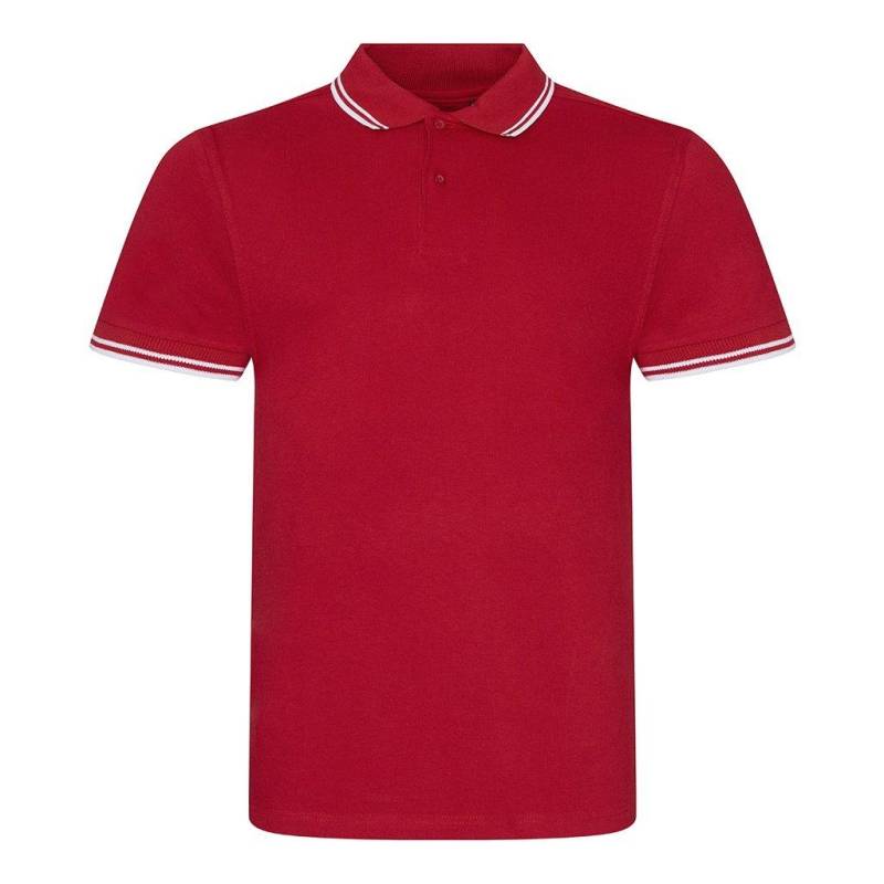 Stretch Tipped Pique Polo Shirt Herren Rot Bunt L von AWDis