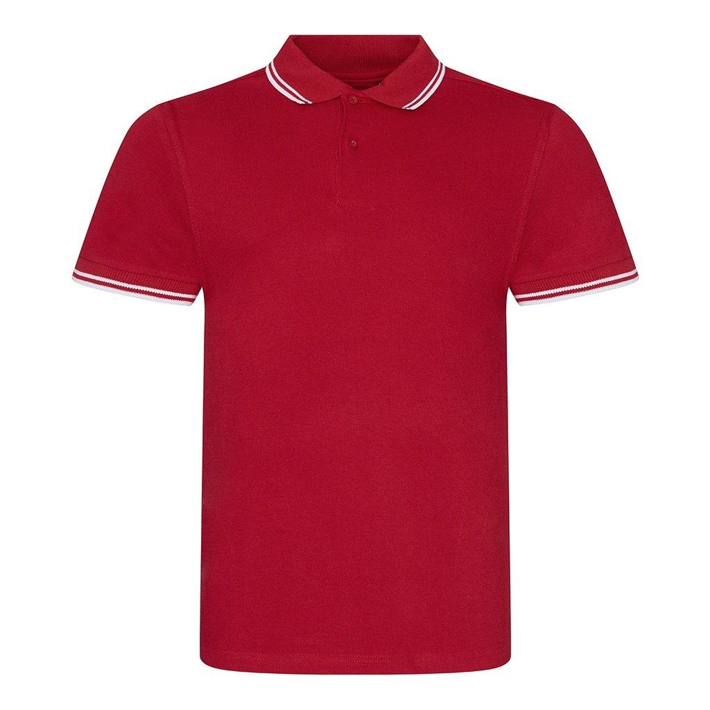 Stretch Tipped Pique Polo Shirt Herren Rot Bunt S von AWDis