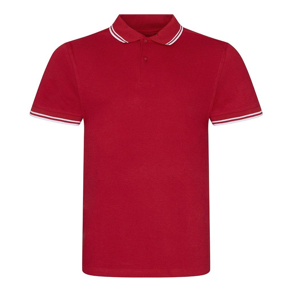 Stretch Tipped Pique Polo Shirt Herren Rot Bunt XL von AWDis