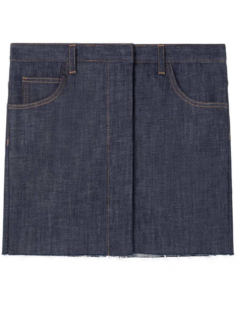 AZ FACTORY x Lutz Huelle Boule raw-cut edge denim skirt - Blue von AZ FACTORY