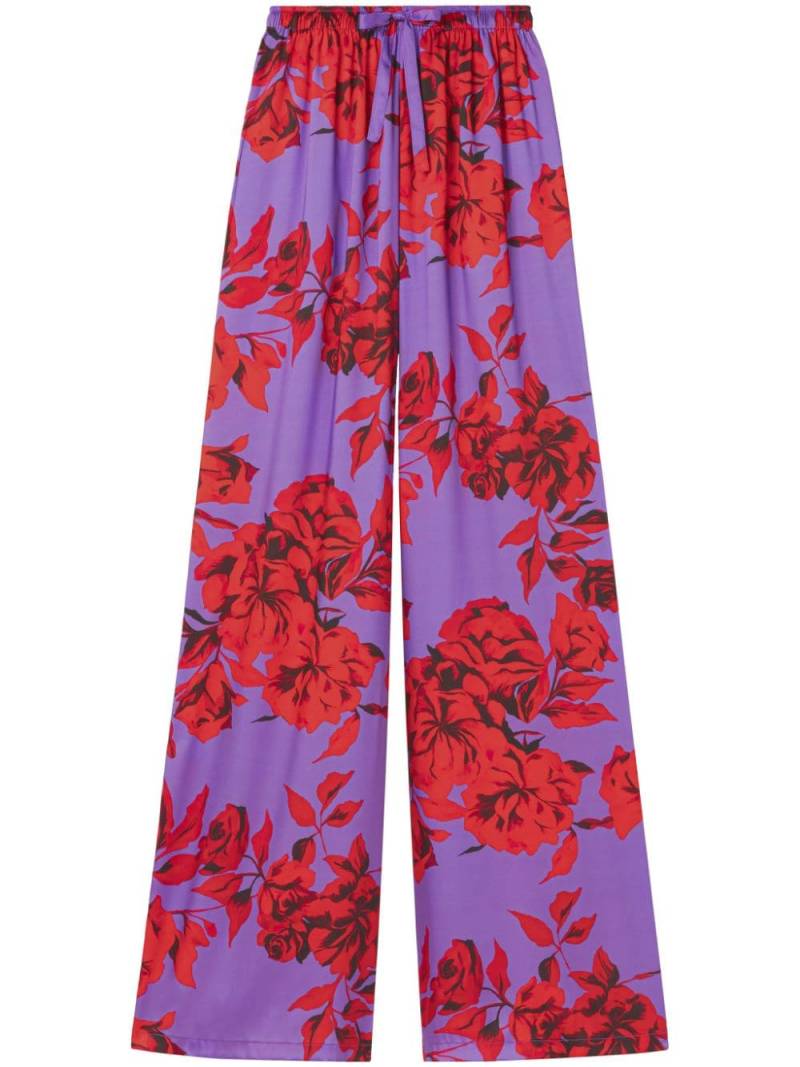 AZ FACTORY Hibiscus-print palazzo trousers - Purple von AZ FACTORY