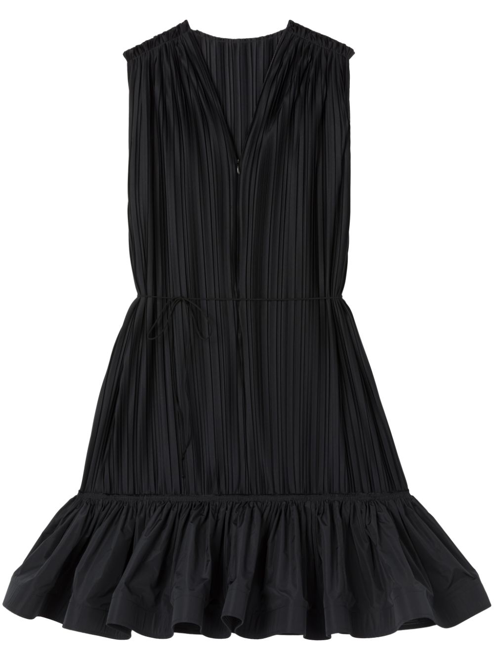 AZ FACTORY x Lutz Huelle Maleys ruffled plunge-neck midi dress - Black von AZ FACTORY