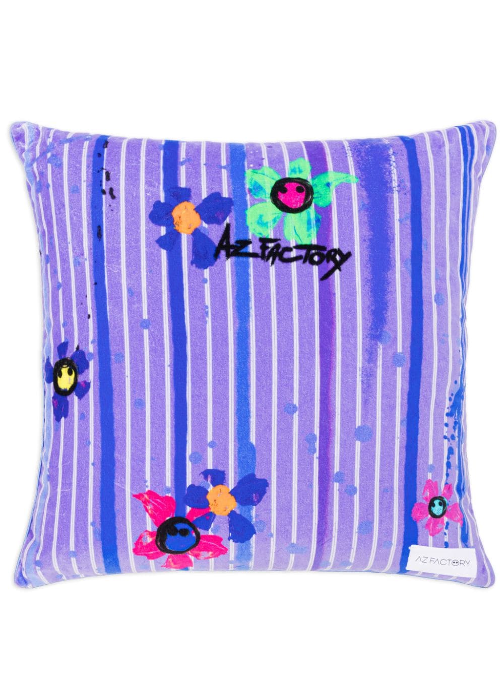 AZ FACTORY striped floral-print velvet cushion - Purple von AZ FACTORY