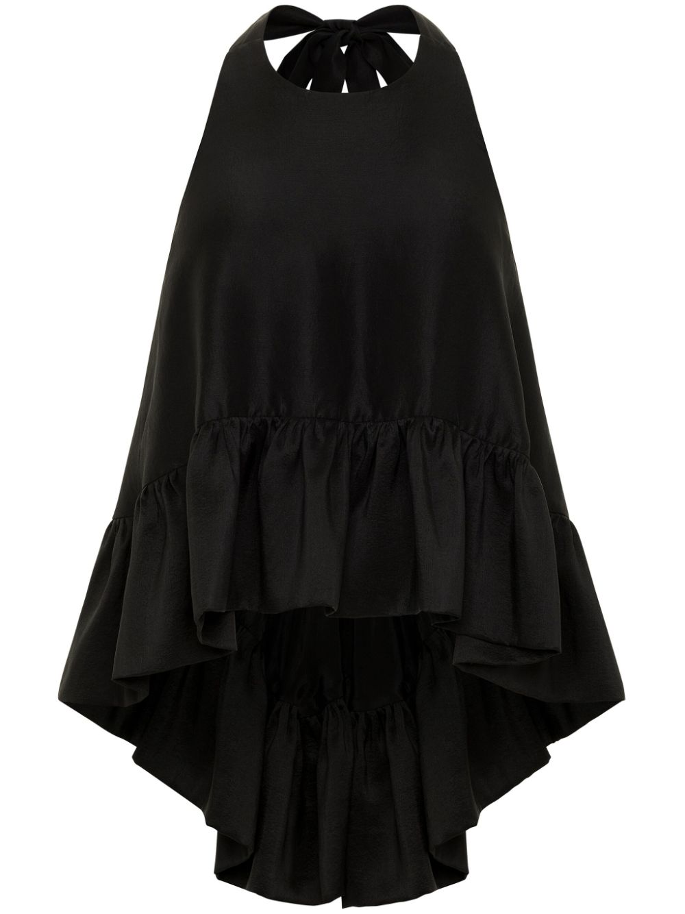 AZEEZA Winston ruffled silk top - Black von AZEEZA