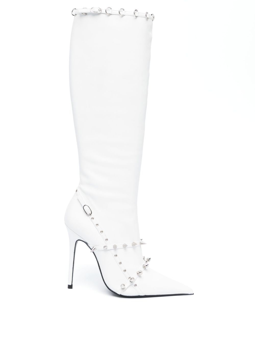 Abra spike stud-detail high boots - White von Abra