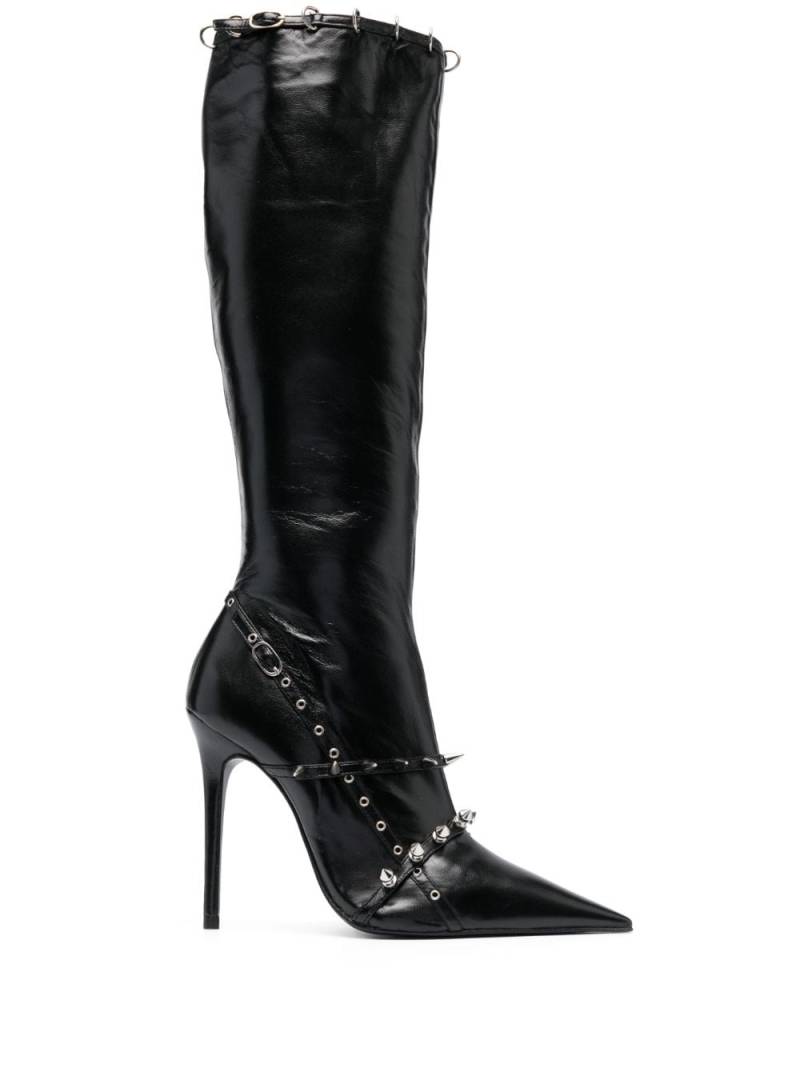 Abra spike-stud knee-high boots - Black von Abra