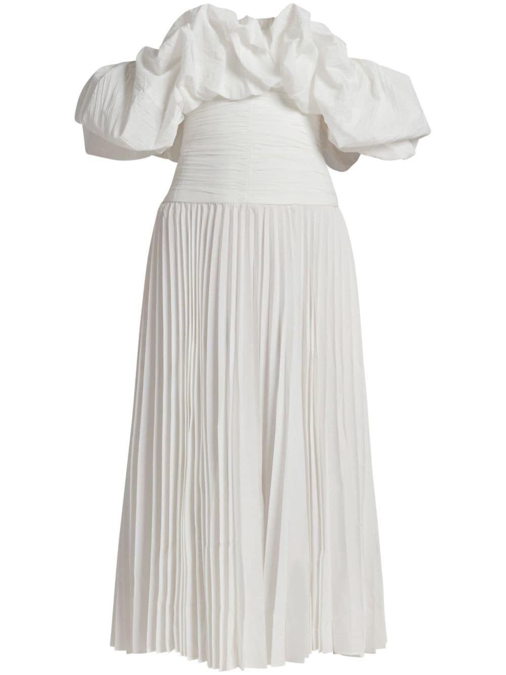 Acler Arahura ruffle-collar midi dress - White von Acler