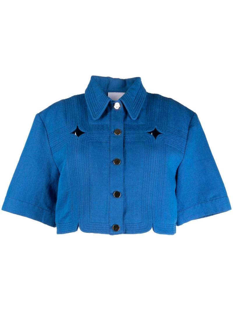 Acler Briar cut-out cropped shirt - Blue von Acler